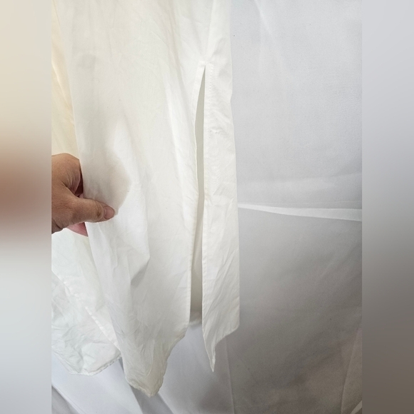 Topshop size 6 cutout back & sides white cottom shirt dress NWT Poplin midi - Picture 4 of 8